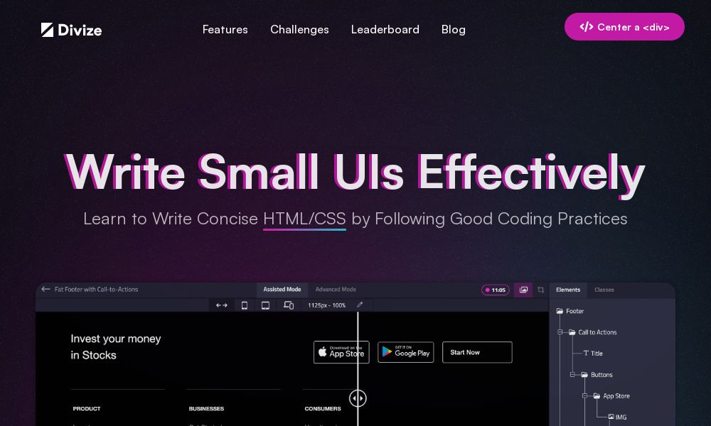Screenshot of Divize
