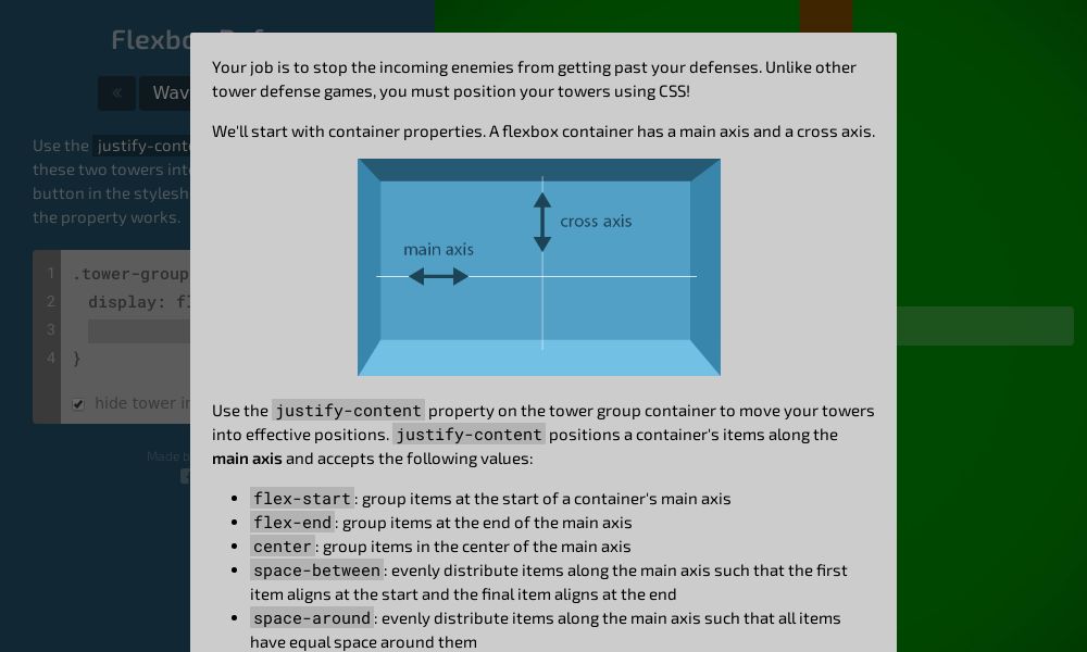 Screenshot of Flexbox defense